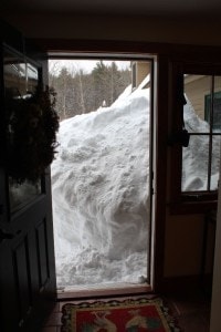 Snow pile at the back door