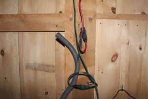 Bucket cords knotted to prevent power failure and freezing